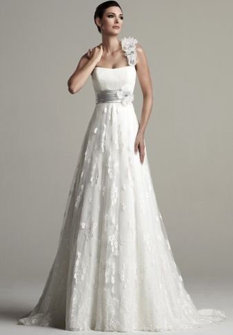 a line shape wedding dress