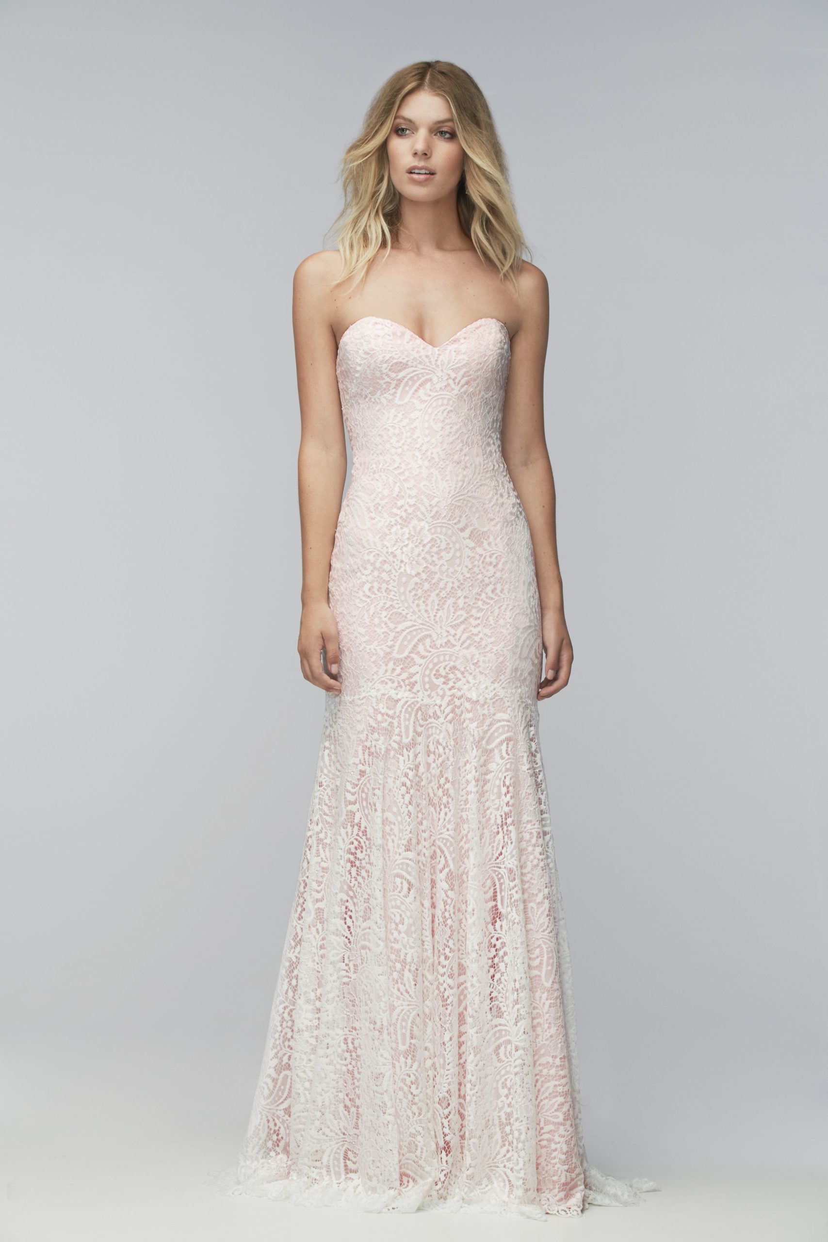 wtoo by watters_ryley_lace strapless wedding dress_timeless bridalwear front - Timeless Bridalwear